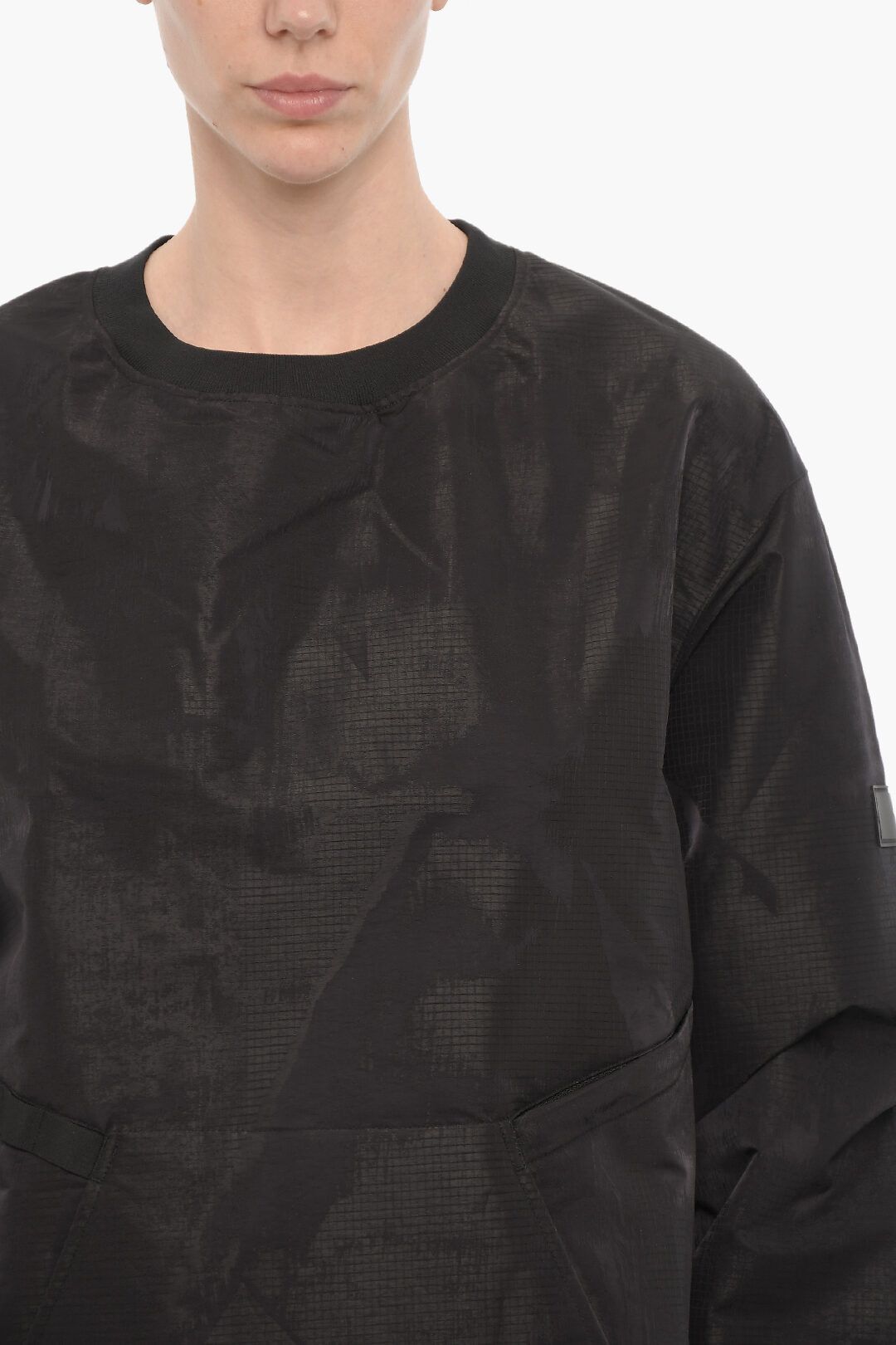 Y-3 × Yohji Yamamoto og1mm0824 Nylon Oversized Fit Crew-Neck Sweatshirt in Black Size S / US 4 / IT 40 - 3 Thumbnail