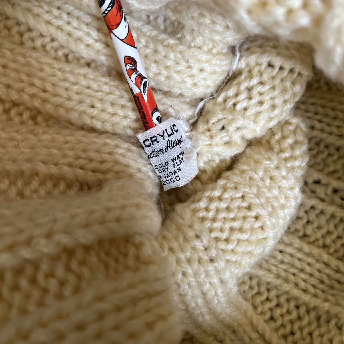 Japanese Brand True Vintage 1960s K Mart Arcylic Ribbed Off White Beanie Size ONE SIZE - 7 Thumbnail