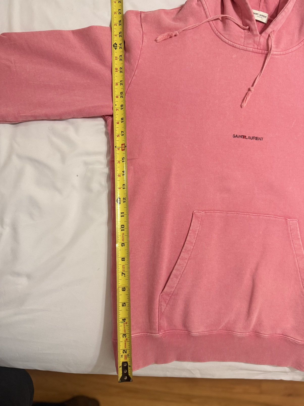 Saint Laurent Paris Saint Laurent Rive Gauche Distressed Pink Hoodie Size US M / EU 48-50 / 2 - 6 Thumbnail
