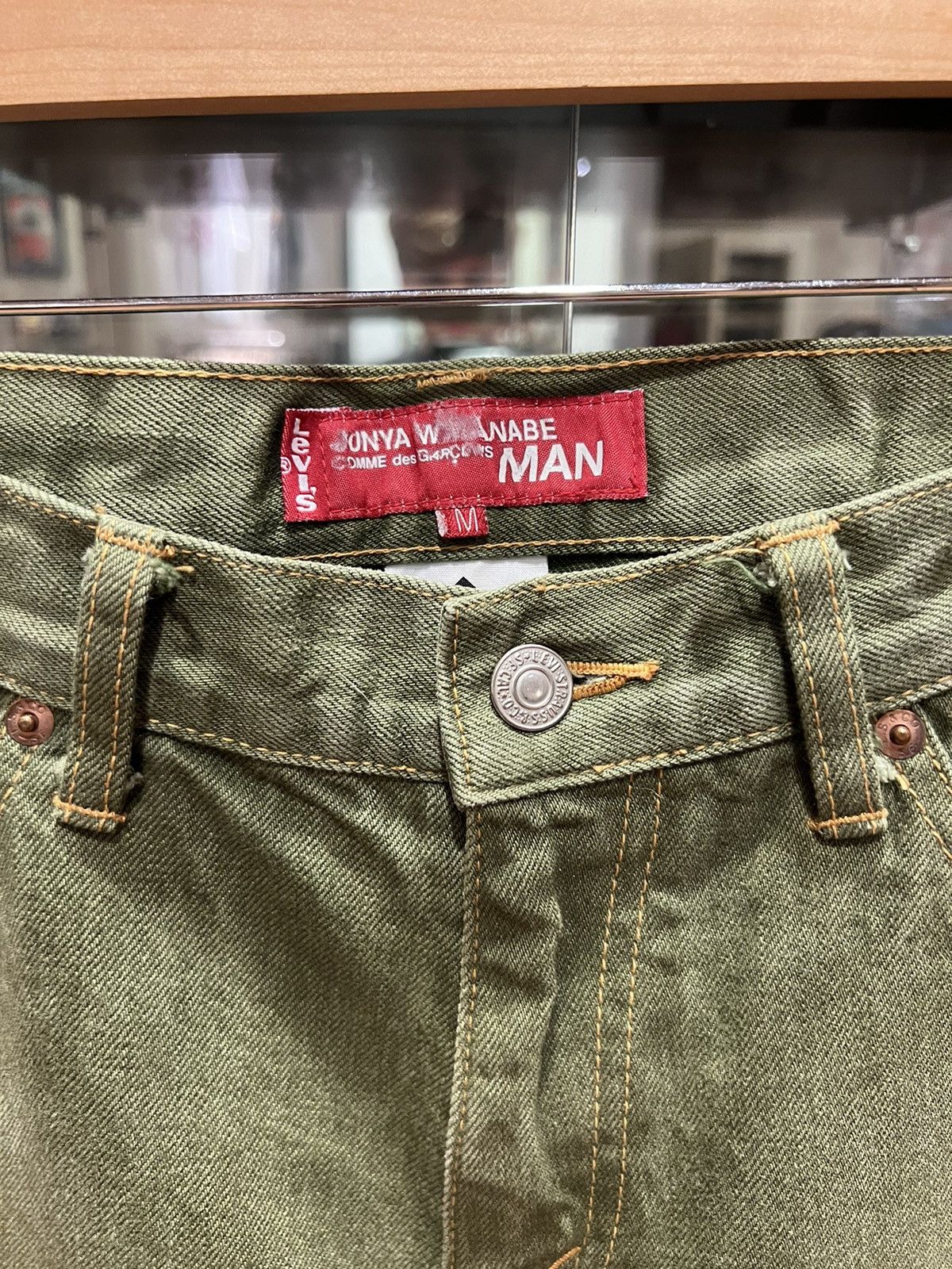 Comme des Garcons 2006 Junya Comme Des Garçons Levi’s ‘Bullseye’ Denim Olive Size US 32 / EU 48 - 4 Thumbnail