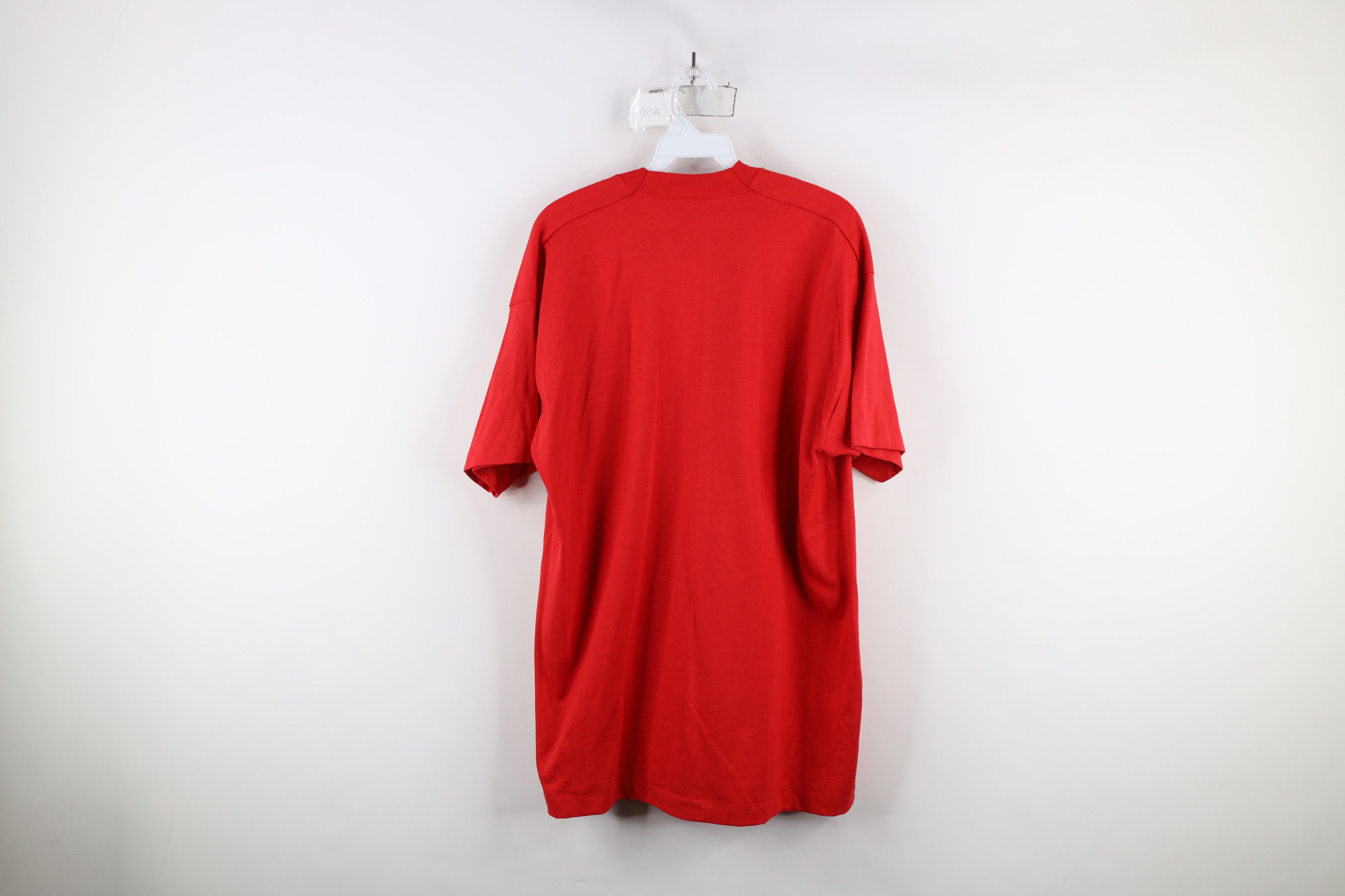 Vintage Vintage 90s Streetwear Blank Heavyweight T-Shirt Red USA Size US XL / EU 56 / 4 - 7 Thumbnail