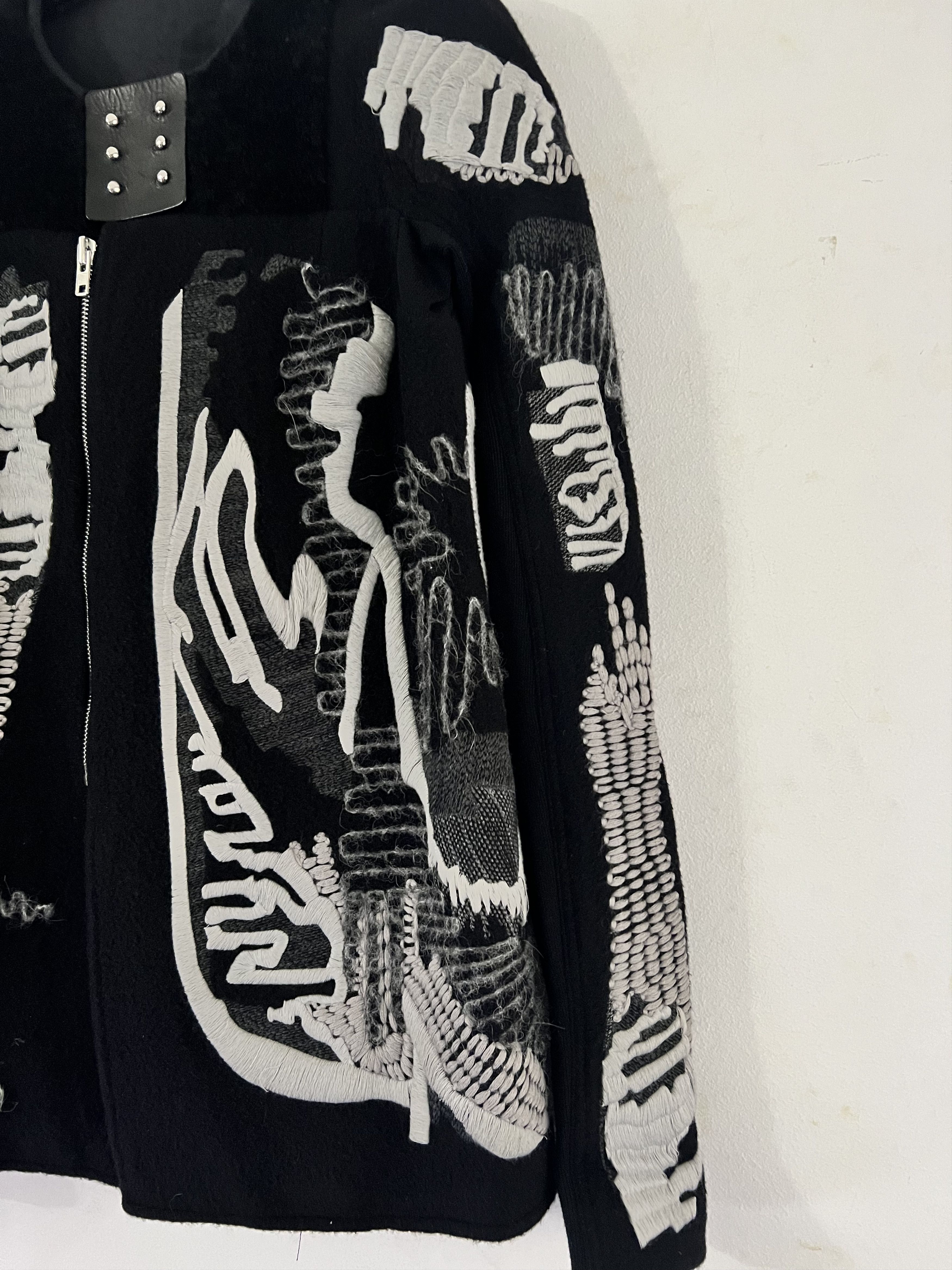 Rick Owens Runway MOODY FW14 Cashmere Embroidered Size US XXS / EU 40 - 6 Thumbnail