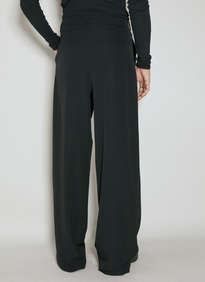 Saint Laurent Paris o1bcso1str0924 Wide Leg Pants in Black Size US 34 / EU 50 - 4 Thumbnail