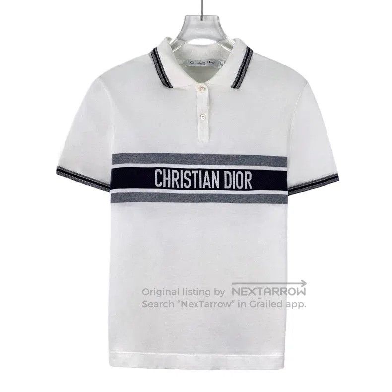 Dior Dior White logo letter cotton Polo collar short-sleeved T- Size M / US 6-8 / IT 42-44 - 1 Thumbnail