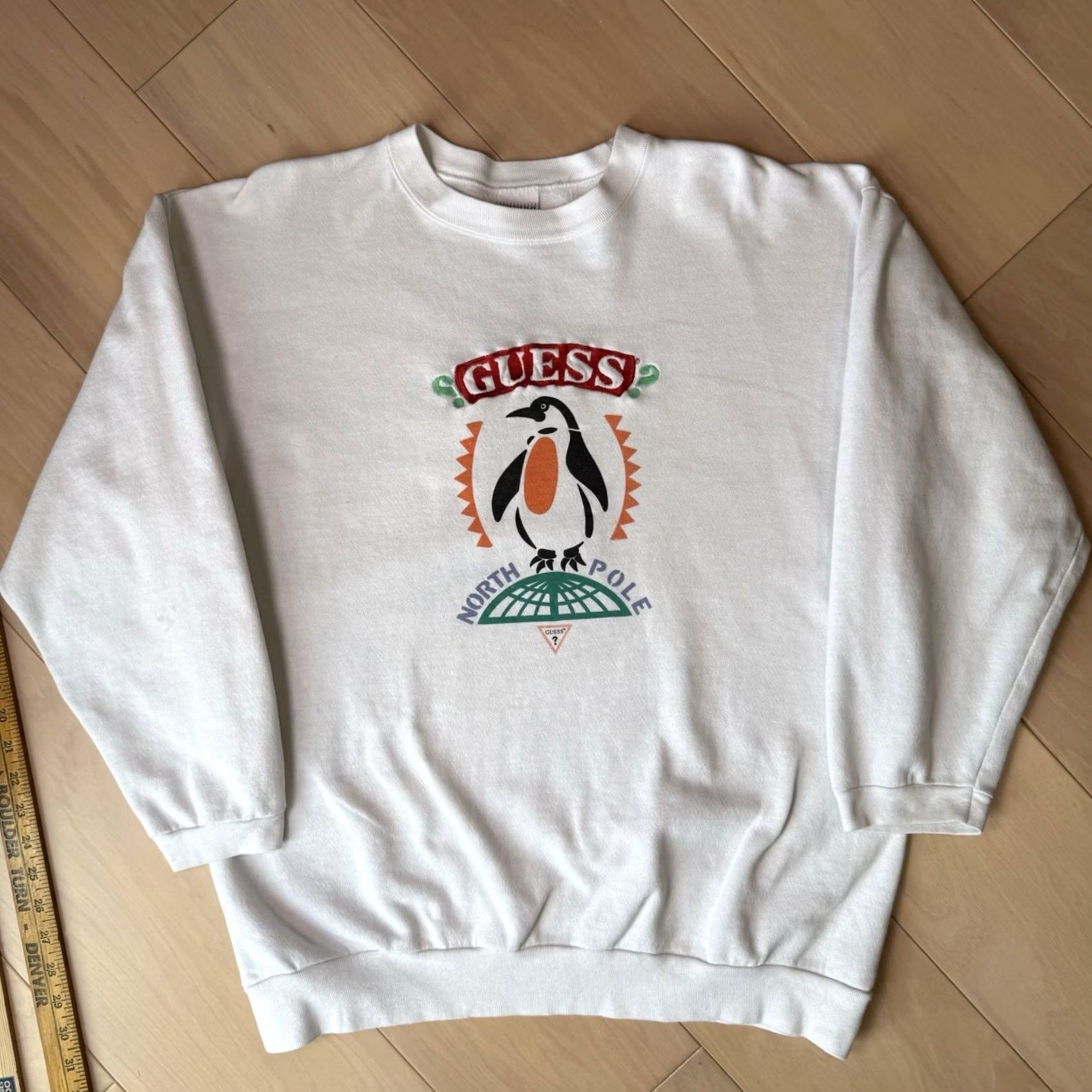 Guess VINTAGE GUESS Sweatshirt OSFA White 90s Fleece Penguin Made in USA Men Size US M / EU 48-50 / 2 - 3 Thumbnail