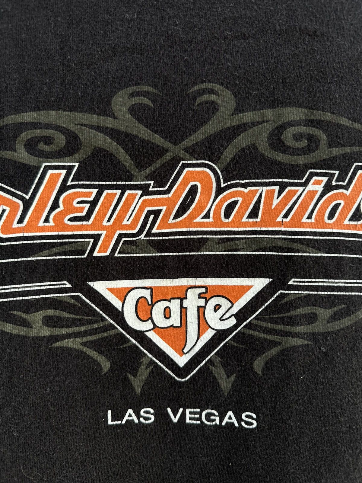 Harley Davidson Thrashed Vintage Harley Davidson Cafe Las Vegas Flame Faded Size US XL / EU 56 / 4 - 3 Thumbnail