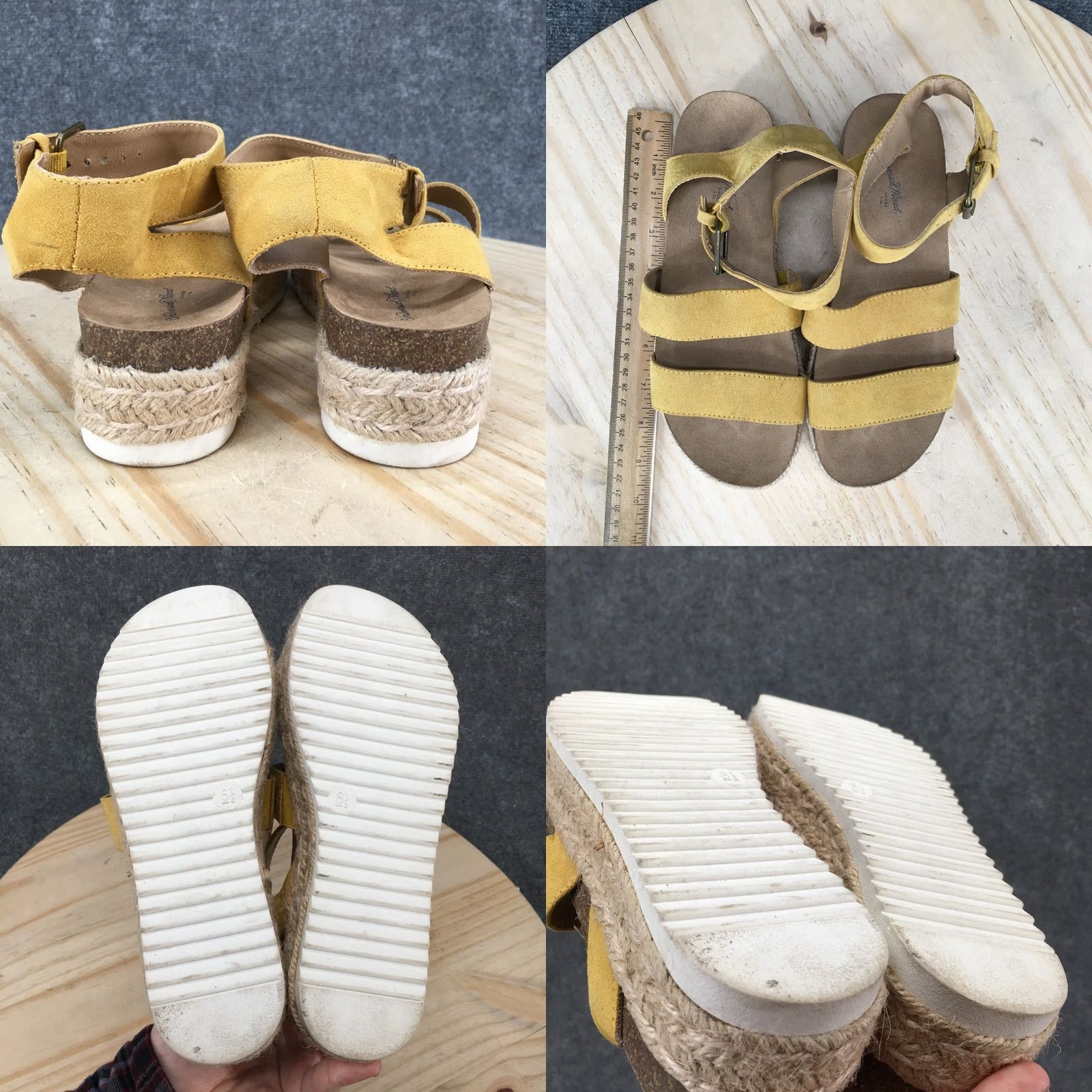 Vintage Universal Thread Sandal Agnes Quarter Strap Espadrille Yellow Wedge Womens 6.5 Size US 7 / IT 37 - 8 Thumbnail