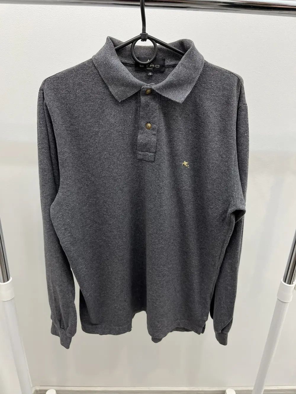 Etro Etro Cotton Long Sleeve Polo Shirt Size US S / EU 44-46 / 1 - 1 Thumbnail