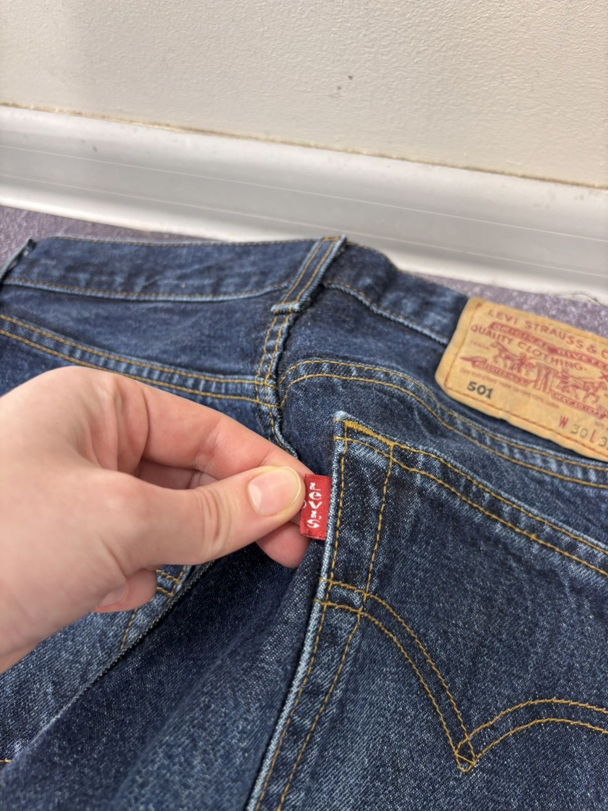 Levi's Vintage Levi’s 501 Men’s Dark Blue Denim Jeans Size US 30 / EU 46 - 8 Thumbnail