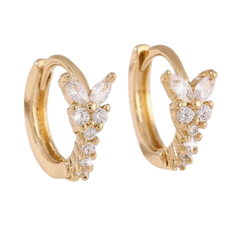 Shein Butterfly Design Small Hoop Earrings Size ONE SIZE - 1 Preview