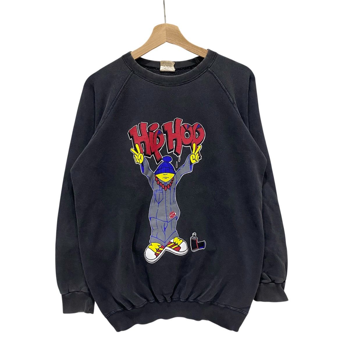 Vintage Vintage Gouge Hip Hop Rap Skateboard Faded Black Sweatshirt Size US L / EU 52-54 / 3 - 1 Thumbnail