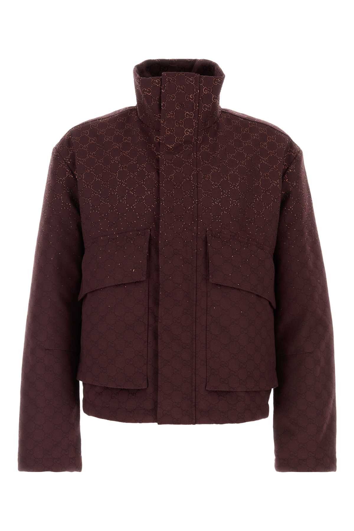 Gucci Burgundy Gg Fabric Padded Jacket Size US M / EU 48-50 / 2 - 1 Thumbnail