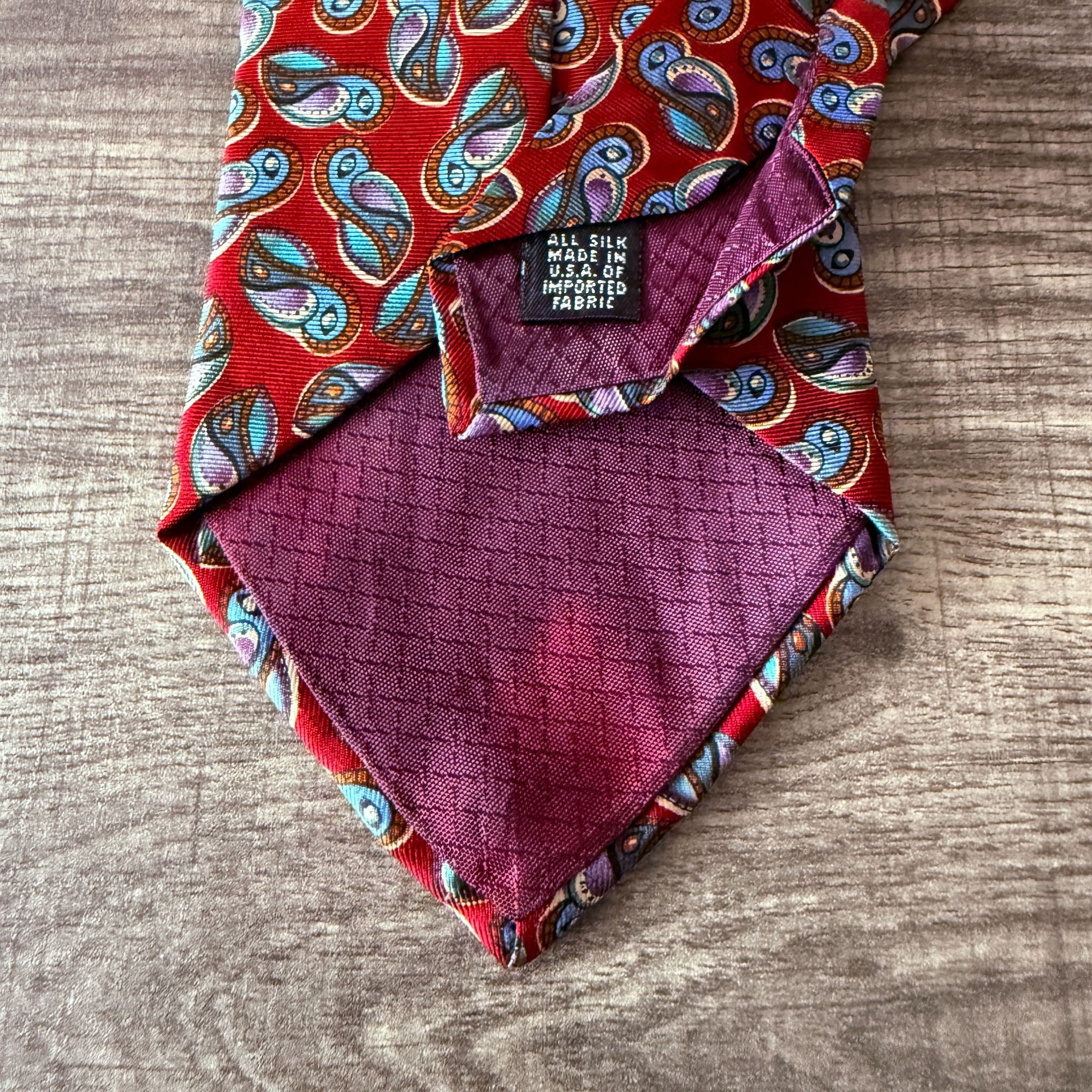 Christian Dior Monsieur Vintage Christian Dior Monsieur Red Paisley All Silk Tie Mad Size ONE SIZE - 5 Thumbnail