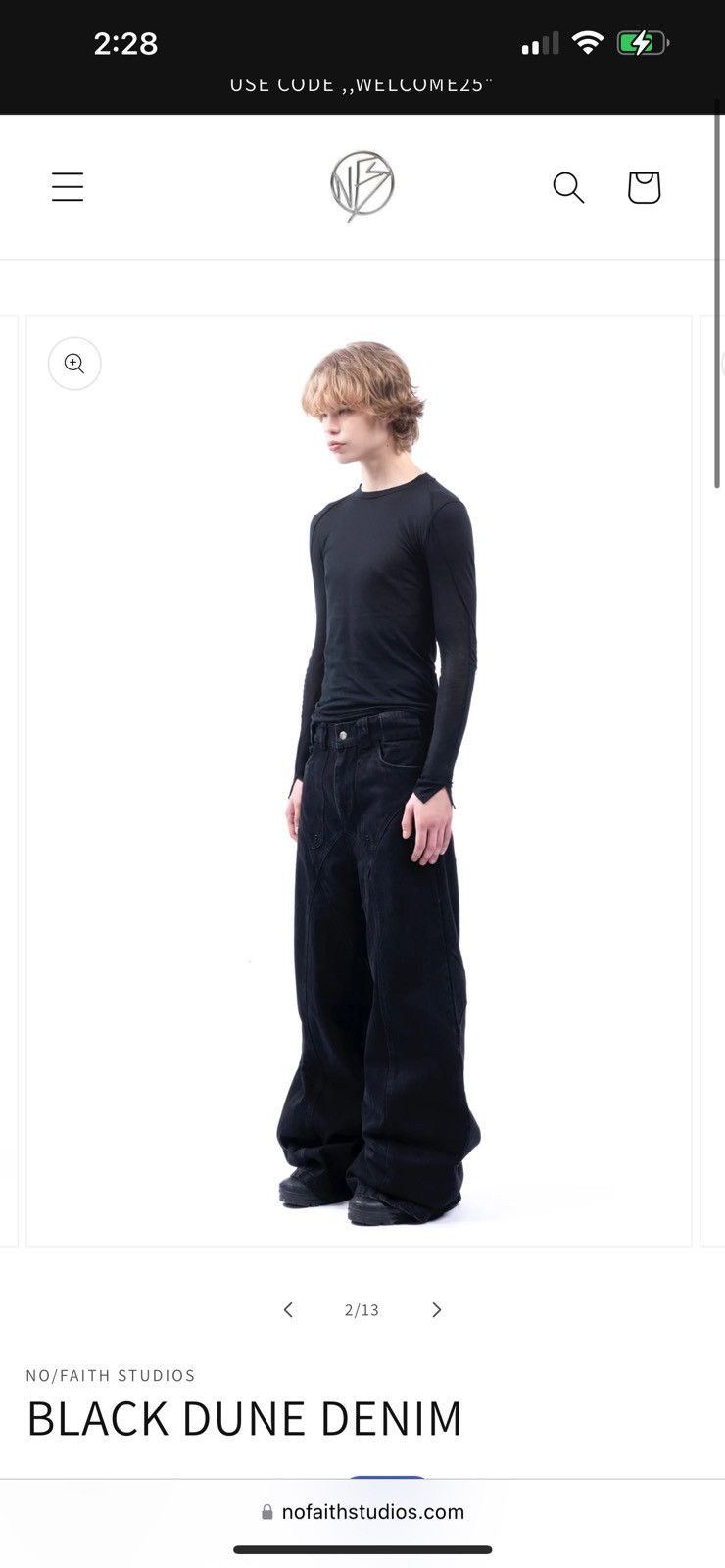 No Faith Studios NFS Black Dune Denim | Grailed