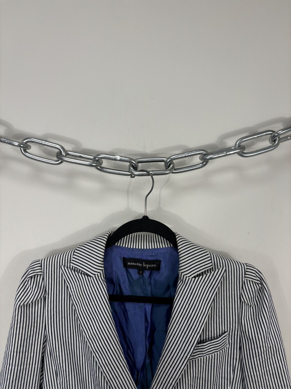 Nanette Lepore Nanette Lepore Women’s Striped 3-Buttons Blazer Jacket Size S / US 4 / IT 40 - 8 Thumbnail