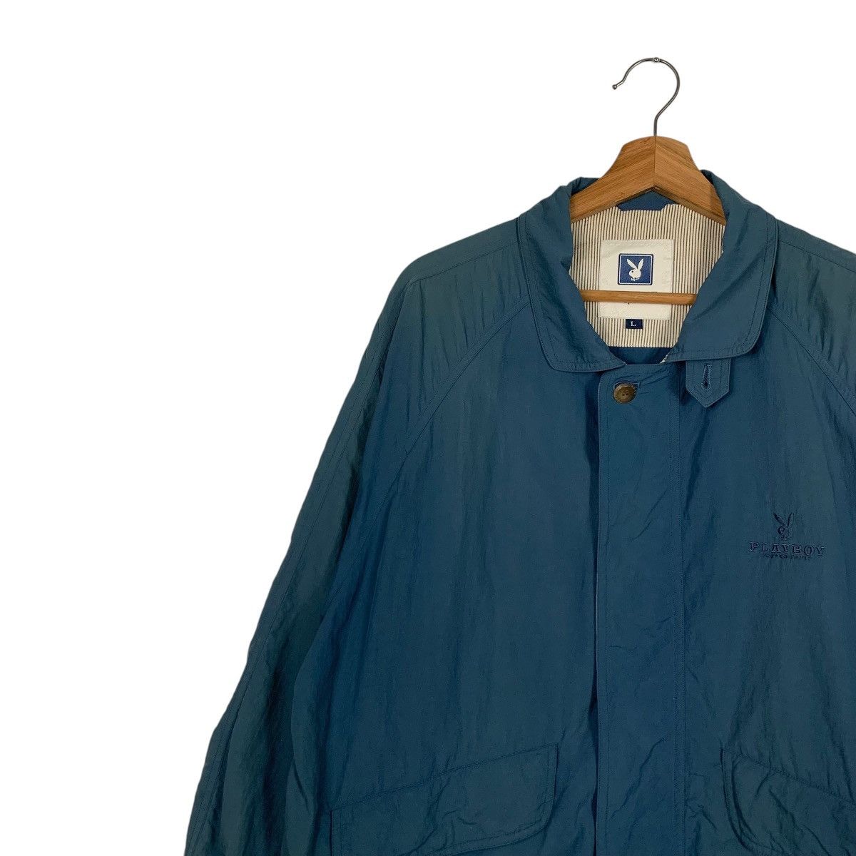 Playboy PLAYBOY Embroider Bunny Logo Blue Casual Jacket #1841-C80 Size US L / EU 52-54 / 3 - 6 Thumbnail