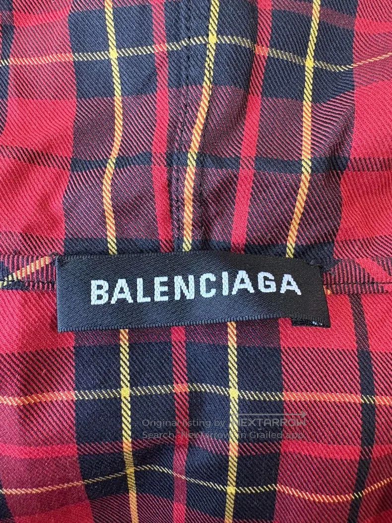 Balenciaga Balenciaga Red Plaid Hooded Zip-Up Shirt Jacket, Size 38 Size XS / US 0-2 / IT 36-38 - 5 Thumbnail