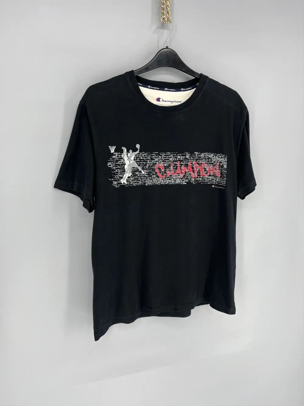 Champion Vintage Y2K Champion Big Logo T-Shirt Streetwear Style Size US XL / EU 56 / 4 - 2 Thumbnail