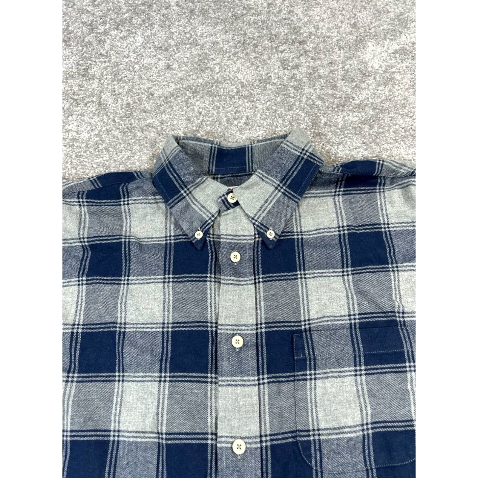 Brooks Brothers Brooks Brothers 346 Shirt Mens Large Blue Gray Cotton Button-Up Plaid Collar Down Classic Size US L / EU 52-54 / 3 - 2 Thumbnail
