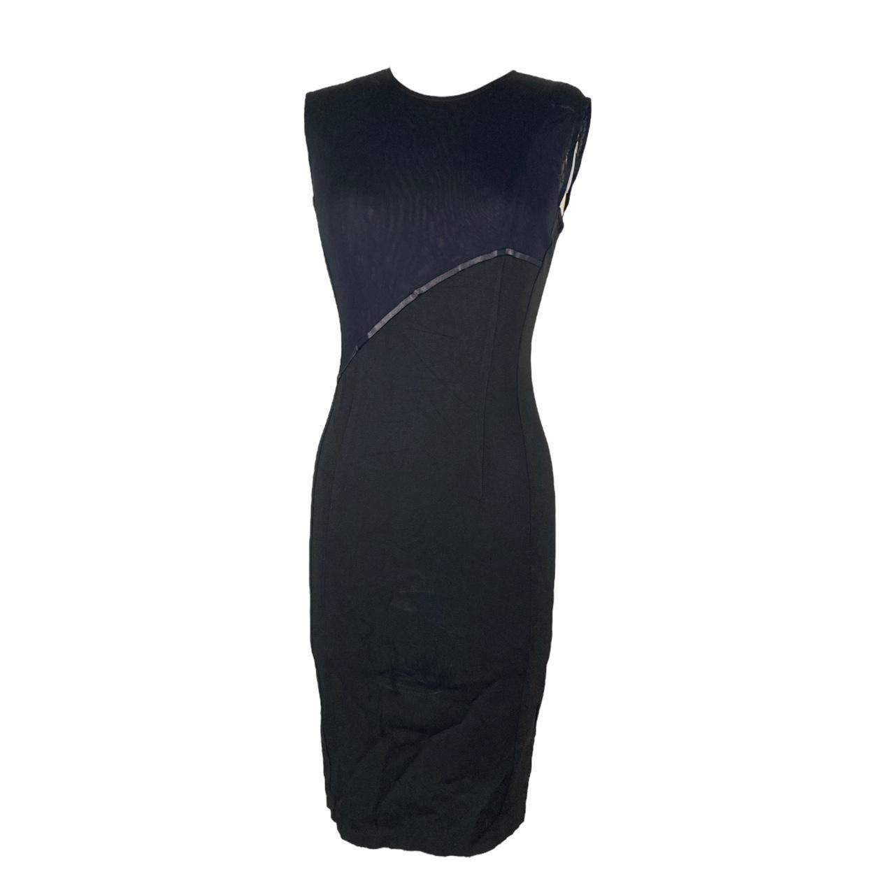 gianni versace 90s black bodycon with mesh panel mini dress