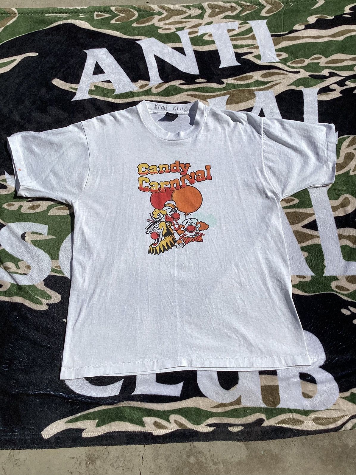 Other Vtg candy carnival clown, single stitch screen stars best T Size US L / EU 52-54 / 3 - 1 Thumbnail