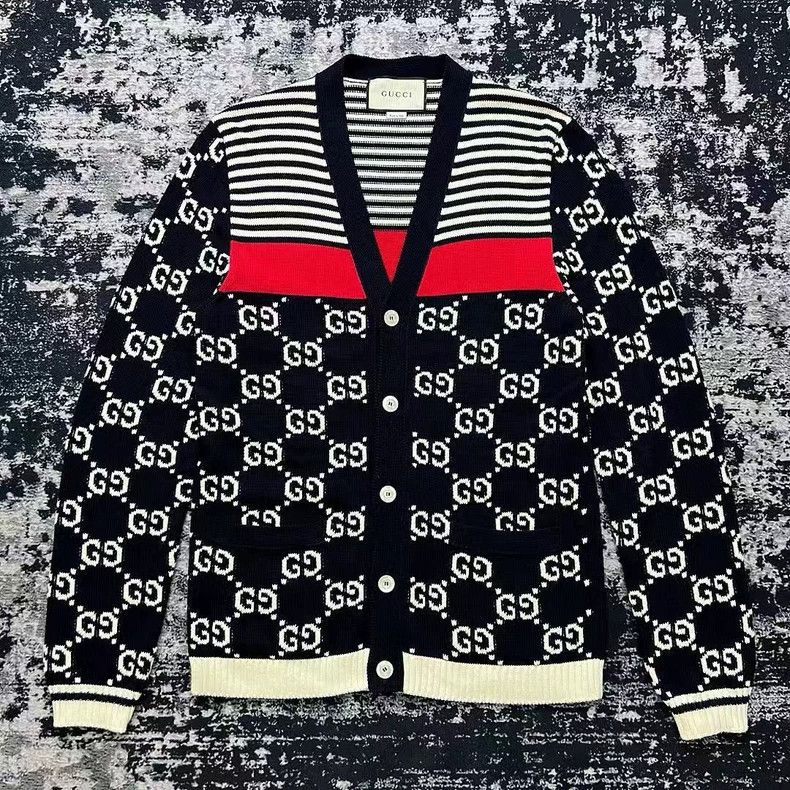 Gucci Gucci Double G full-printed red and blue striped knitted c Size US XS / EU 42 / 0 - 1 Thumbnail