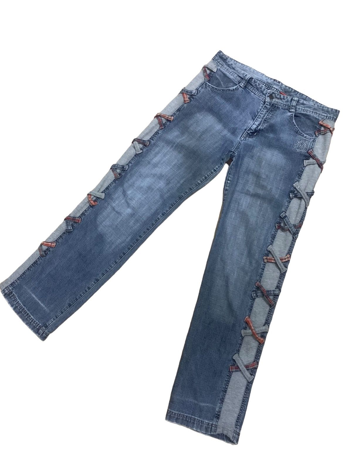 If Six Was Nine × Japanese Brand × Le Grande Bleu (L.G.B.) Vintage Punk Drug Store Bondage Jeans Size US 33 - 8 Thumbnail