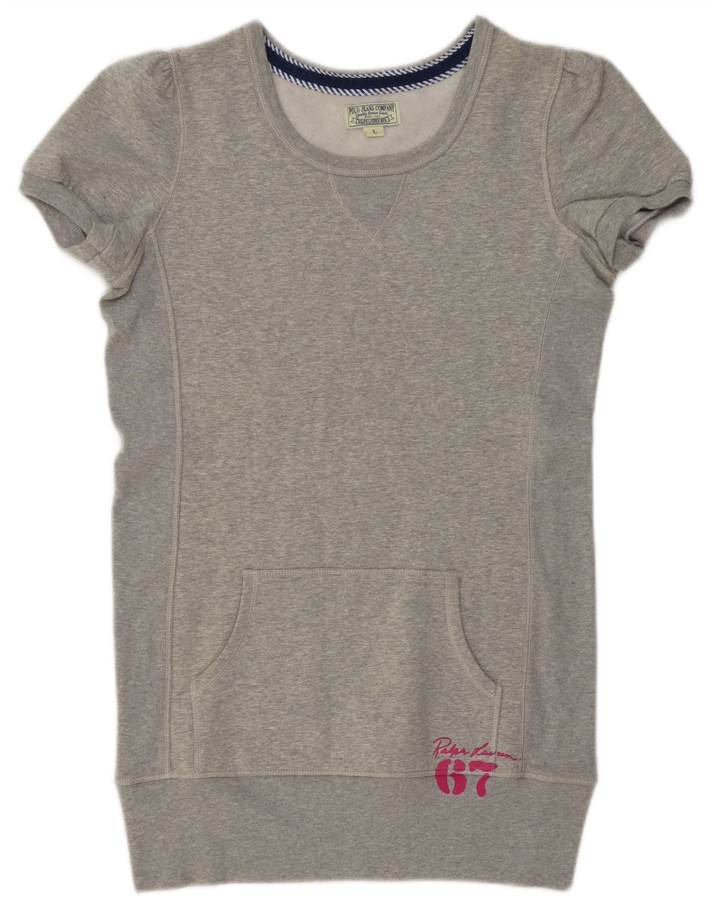 Polo Ralph Lauren Womens Longline Sweatshirt Jumper UK 16 Large Grey Size M / US 6-8 / IT 42-44 - 1 Thumbnail