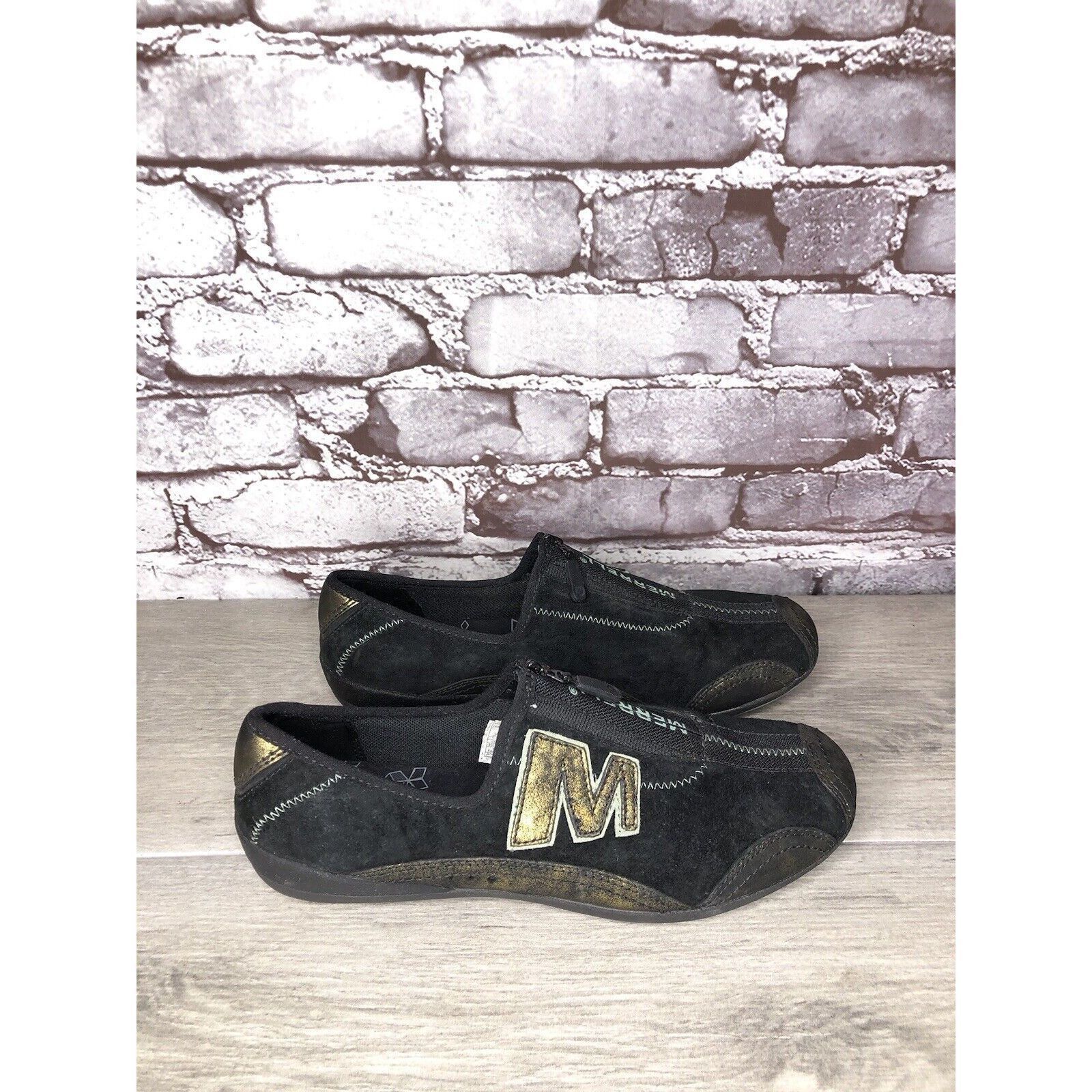 Merrell Merrell Arabesque Black Gold Mesh Front Zip Athletic Shoes W Size US 7 / IT 37 - 3 Thumbnail