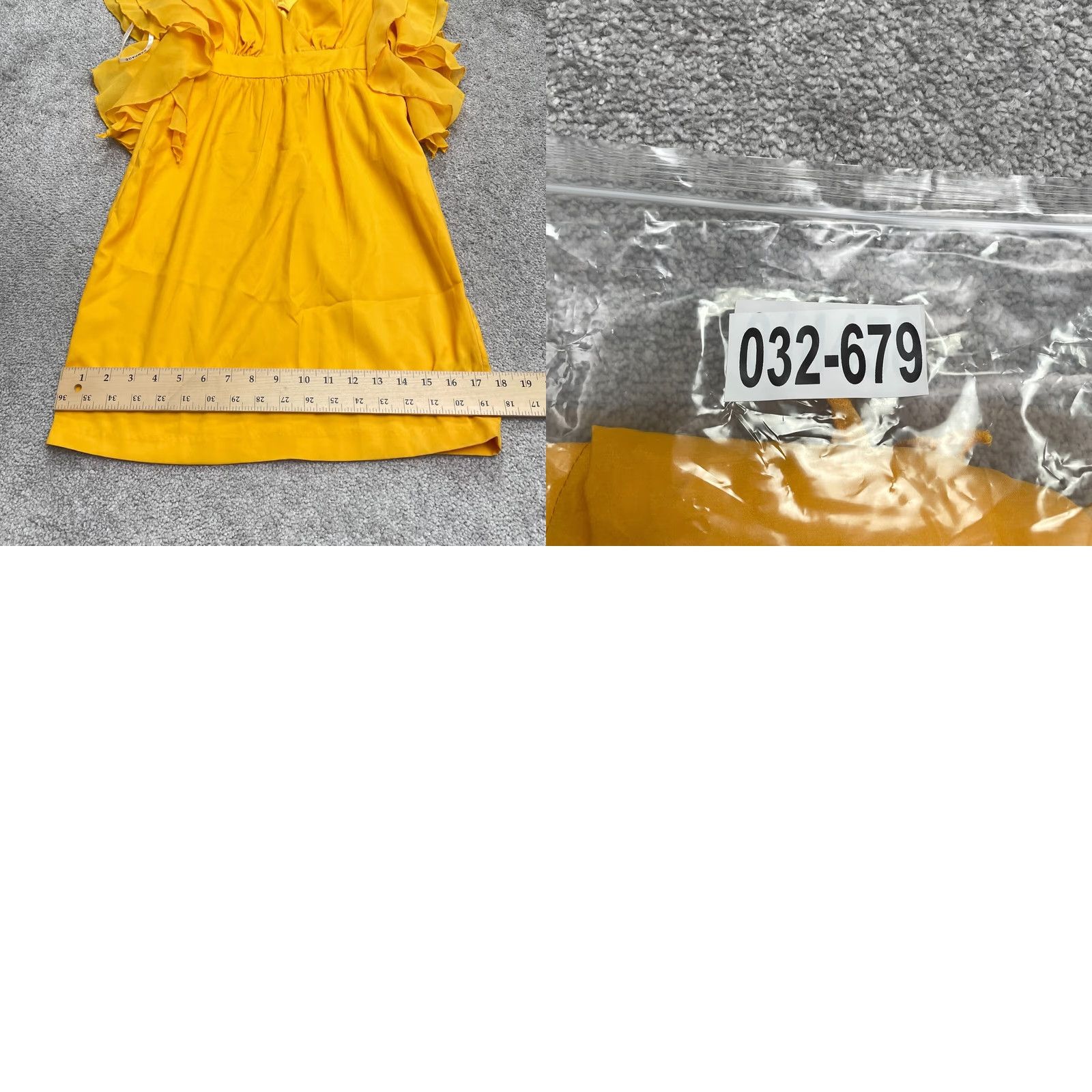 Vintage Rampage Flutter Ruffles Midi Sheath Dress Womens XS Yellow V-Neck Lined Size XS / US 0-2 / IT 36-38 - 9 Thumbnail
