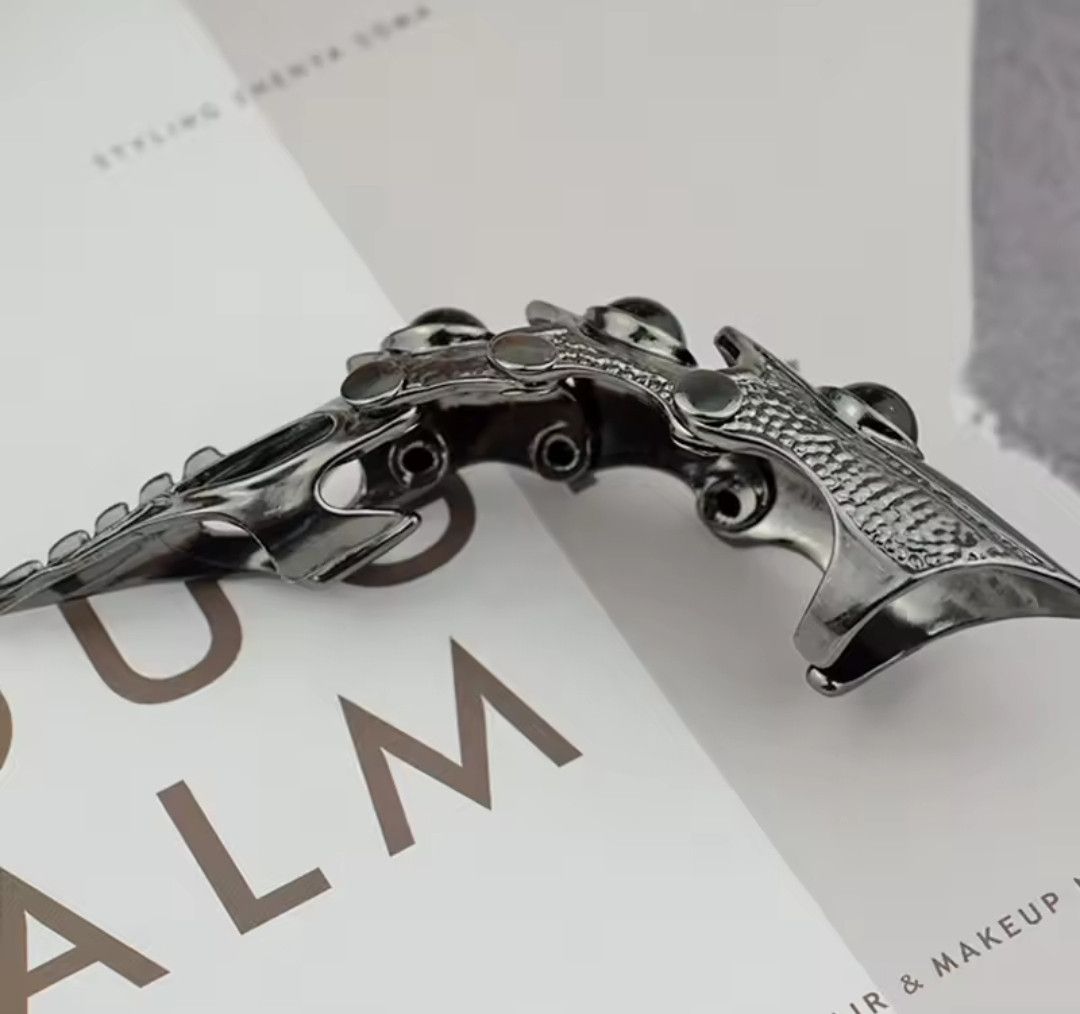 Vintage Dragon Finger Ring Skull Long Ring Size ONE SIZE - 3 Thumbnail