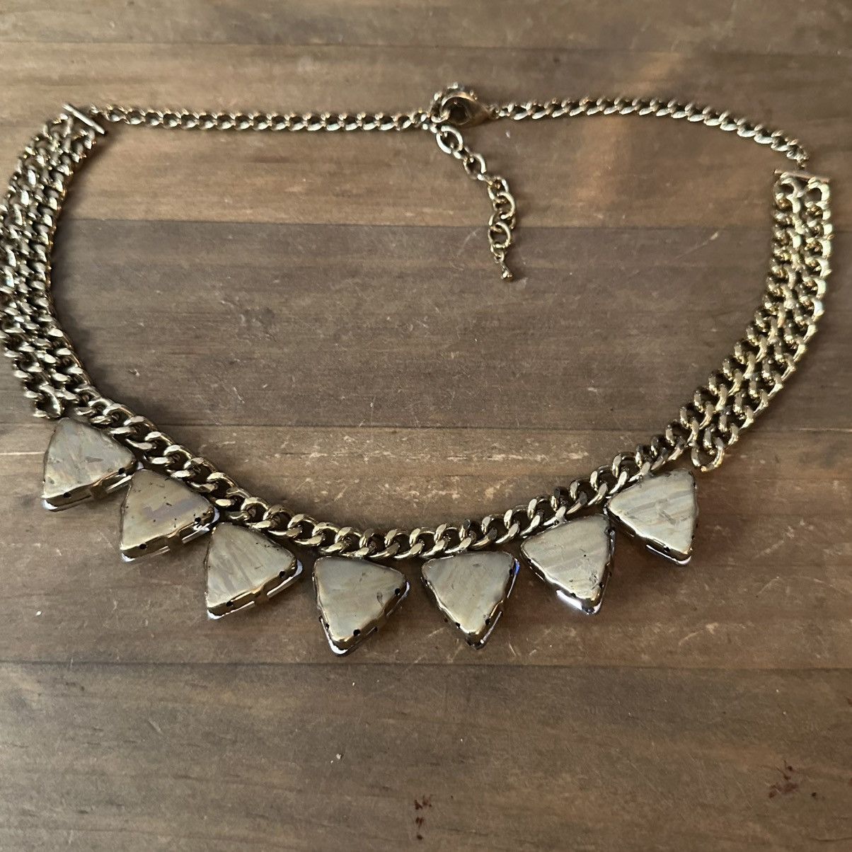 Other Gold tone Smokey triangular stones statement necklace Size ONE SIZE - 4 Thumbnail