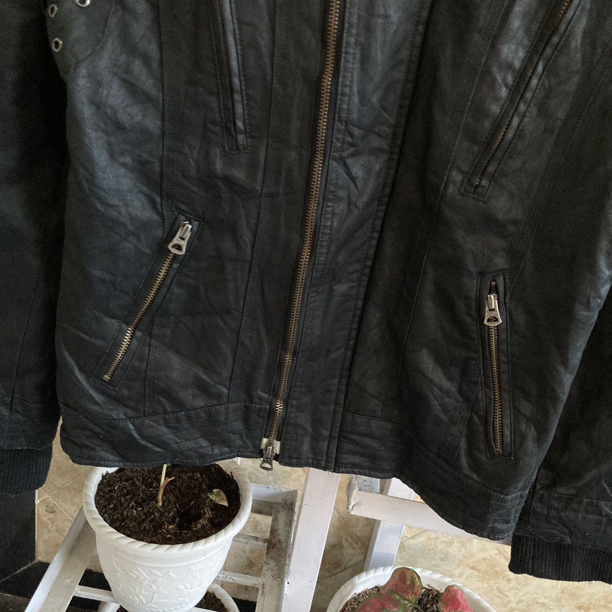 14th Addiction CIVARIZE - Multi Zipper Waxed Layers Jacket Vkei Japanese Size US M / EU 48-50 / 2 - 5 Thumbnail
