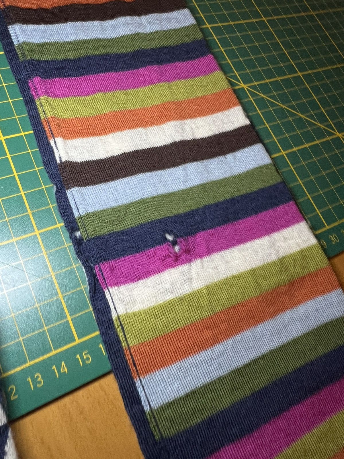 Coach Vintage thrashed multi colour striped monogram wool scarf Size ONE SIZE - 8 Thumbnail