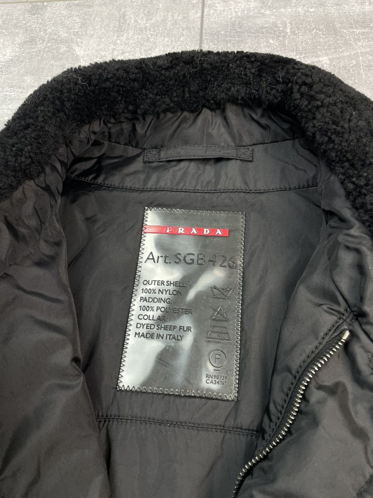 Prada Prada Shearling Collar Flight Jacket Black Tab Size US L / EU 52-54 / 3 - 7 Thumbnail