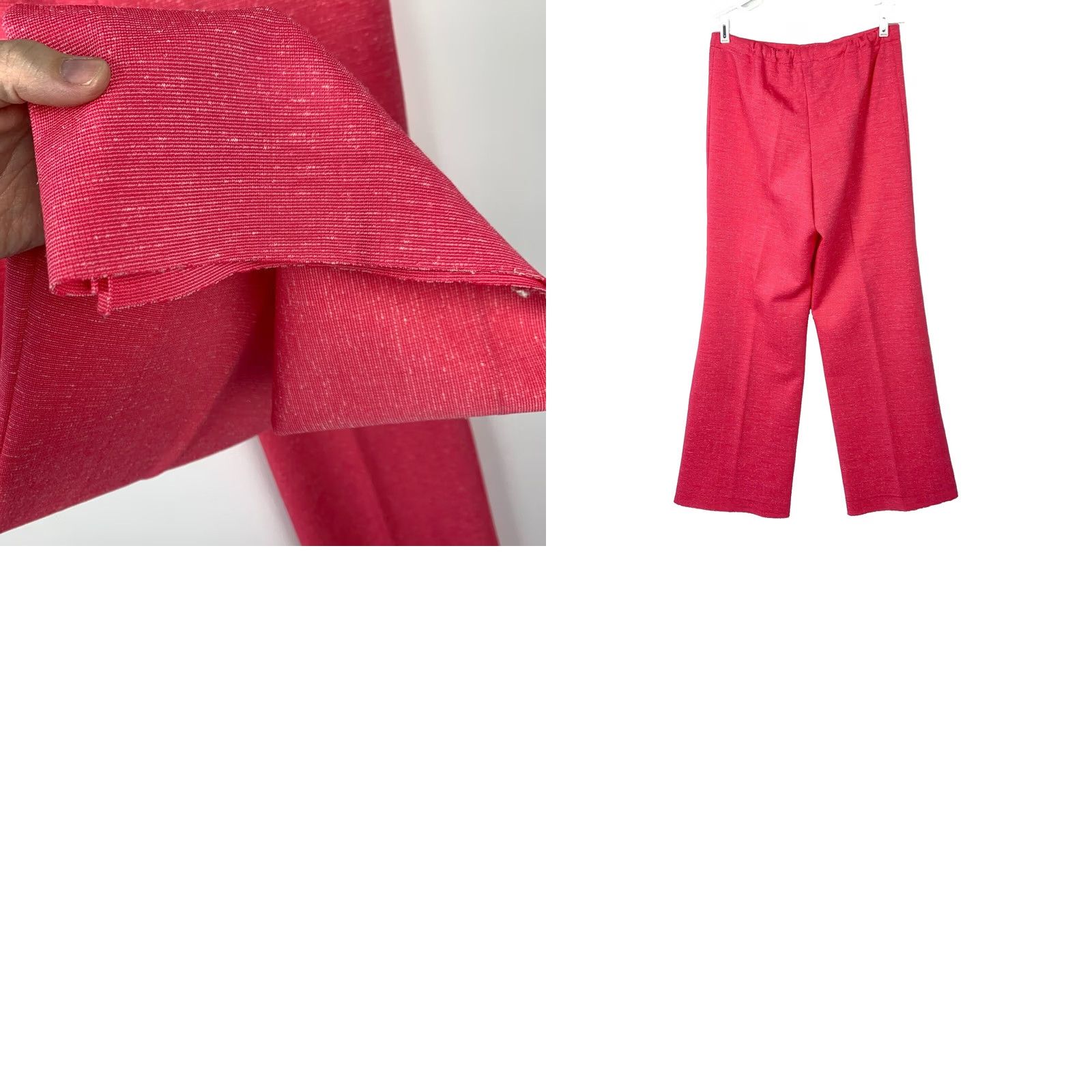 Vintage VINTAGE Silk Polyester Blend Bright Pink 3-Piece Leisure Suit Womens 16 Barbie Shirt Hoodie Pants Jacket Vest 70s Mens Womens Girls Boys Size XXL / US 16-18 / IT 52-54 - 8 Thumbnail