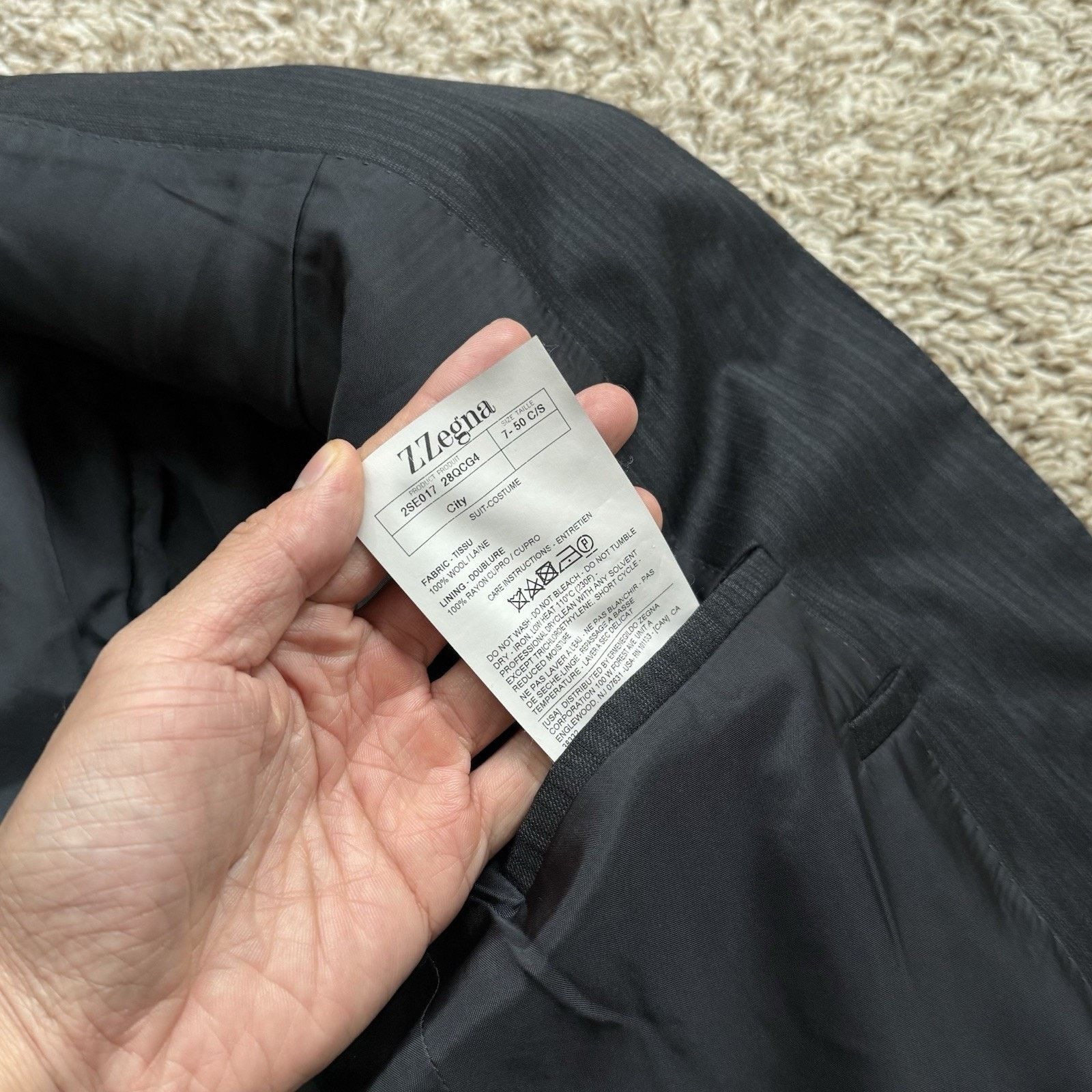 Ermenegildo Zegna × Z Zegna Z Zegna Black Striped Wool And Rayon Suit Jacket City Blazer Size 40R - 6 Thumbnail