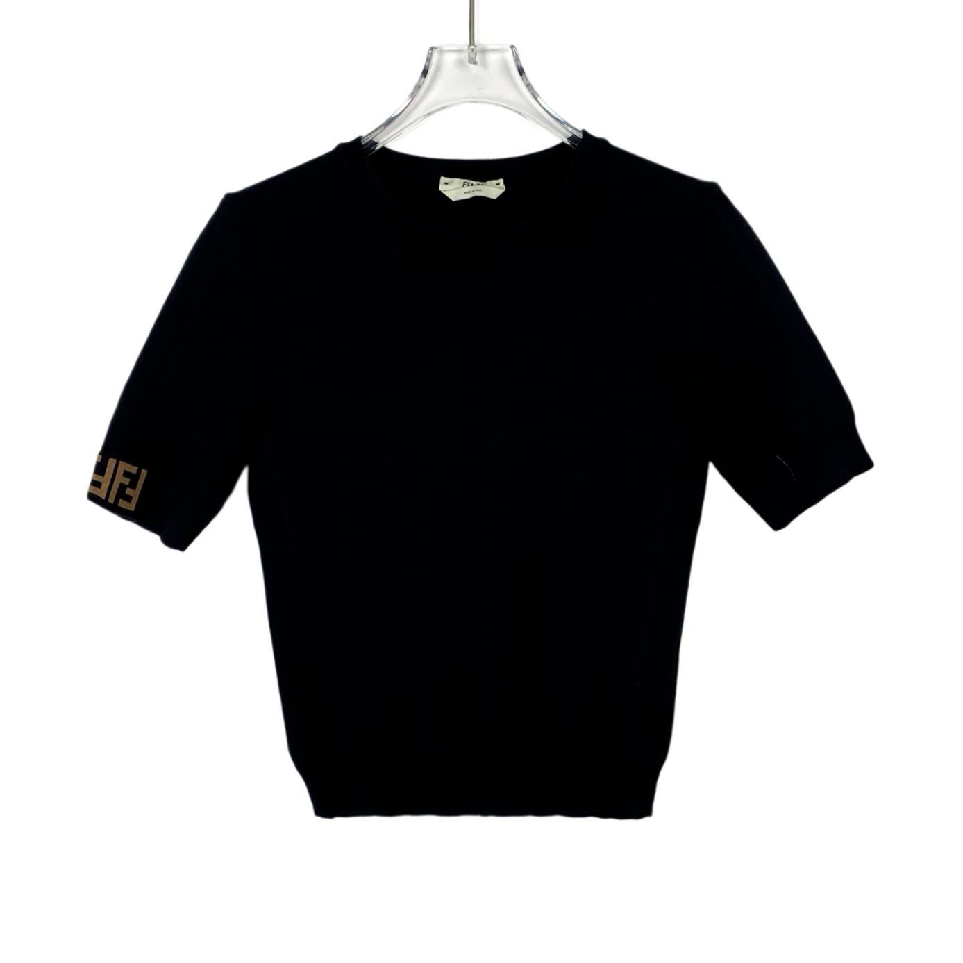 Fendi Fendi Black Logo Letter Round Neck Knit T-Shirt (Size XS) Size US XS / EU 42 / 0 - 1 Thumbnail