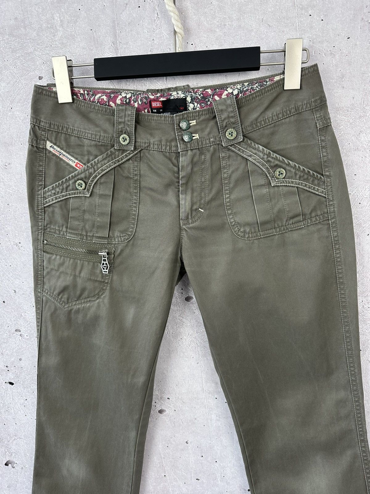 Diesel × If Six Was Nine × Vintage Y2K Diesel Vintage Khaki Cotton Women’s Pants Size 28" / US 6 / IT 42 - 2 Thumbnail