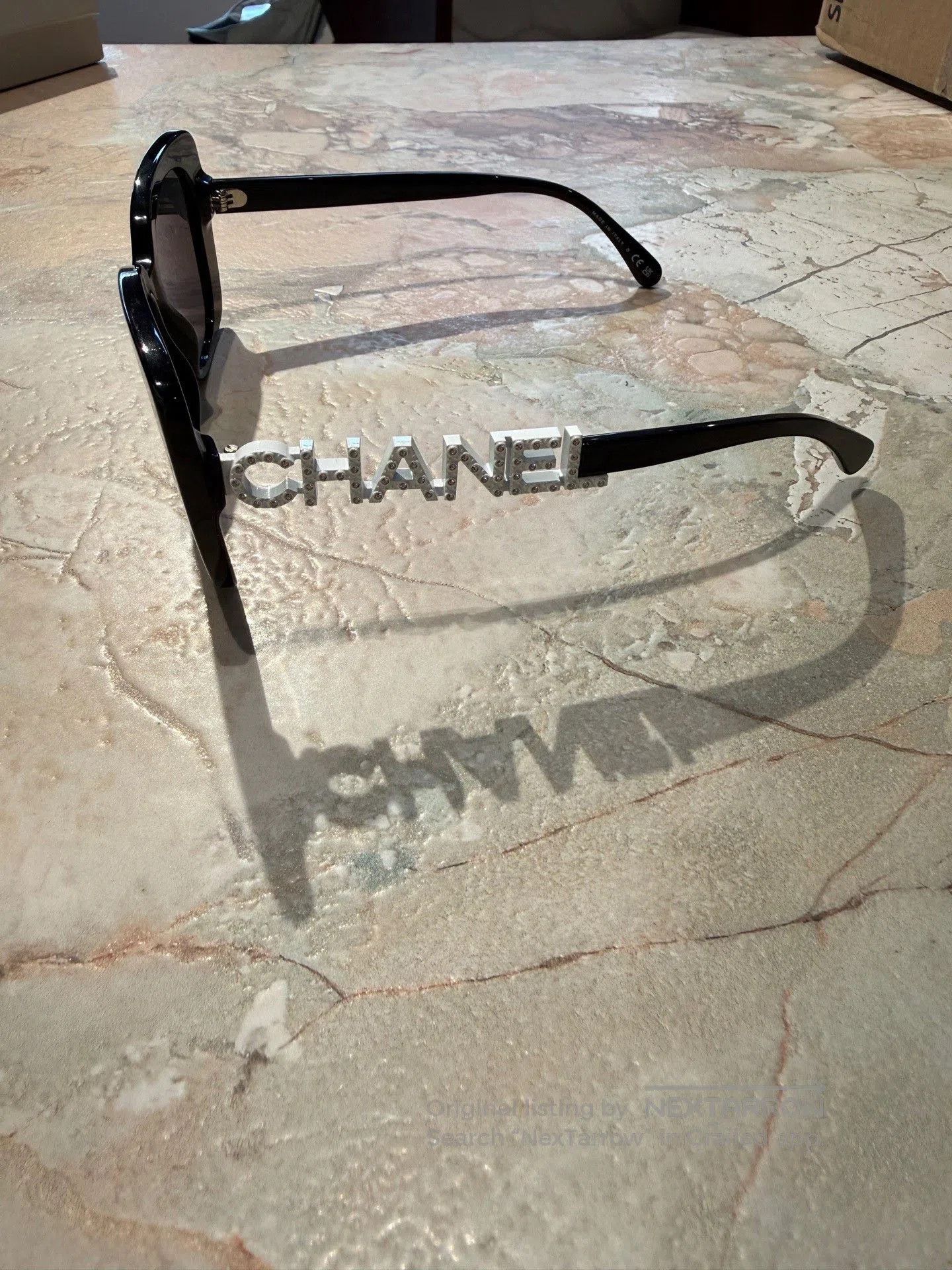 Chanel Chanel Rhinestone Butterfly White Cat Eye Sunglasses. Size ONE SIZE - 2 Thumbnail