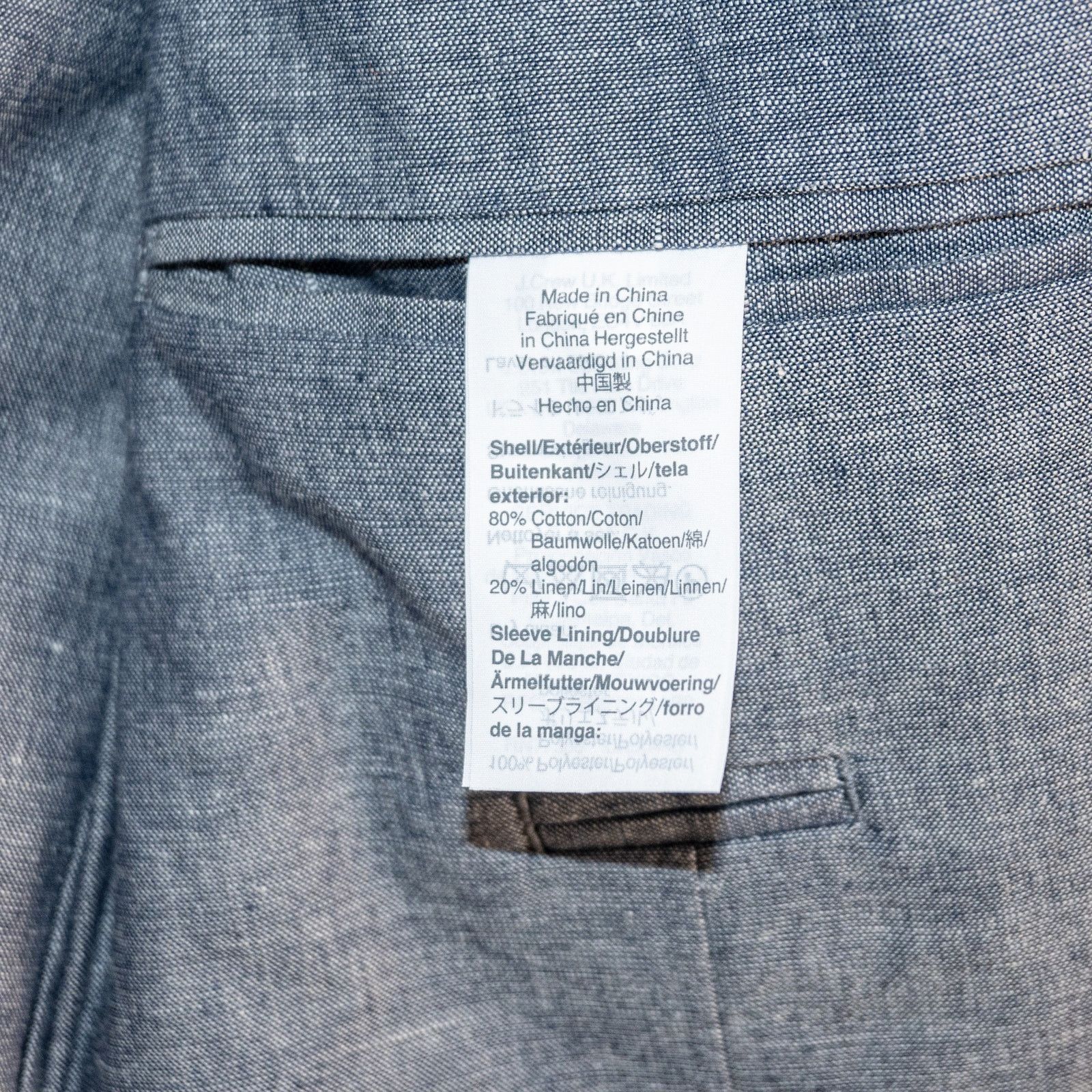 J.Crew J.Crew Ludlow Slim Unstructured suit Jacket Cotton-Linen Size 38R - 11 Thumbnail