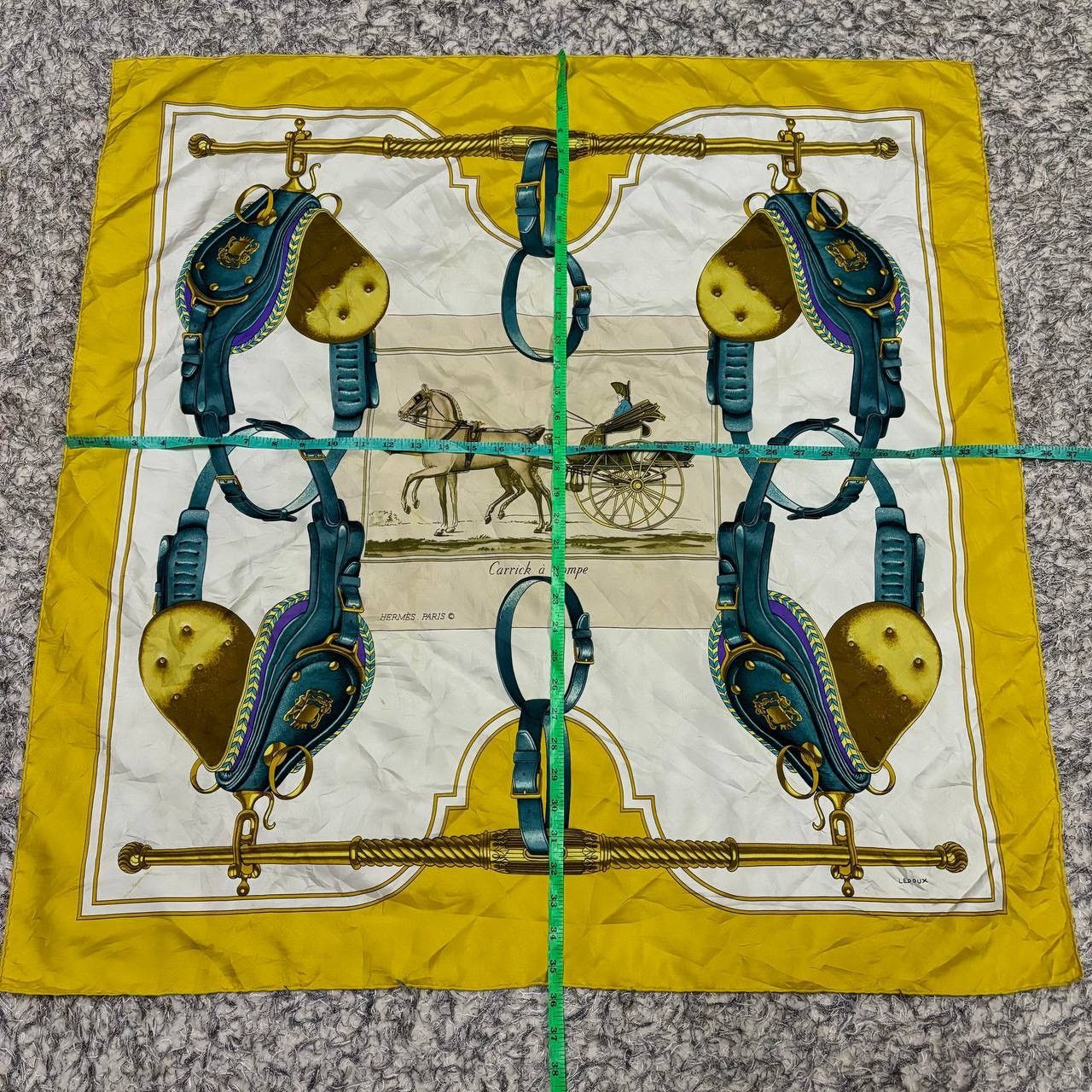 Hermes Hermes Carrick à Pompe Silk Scarf 90cm Philippe Ledoux 1973 Size ONE SIZE - 10 Thumbnail