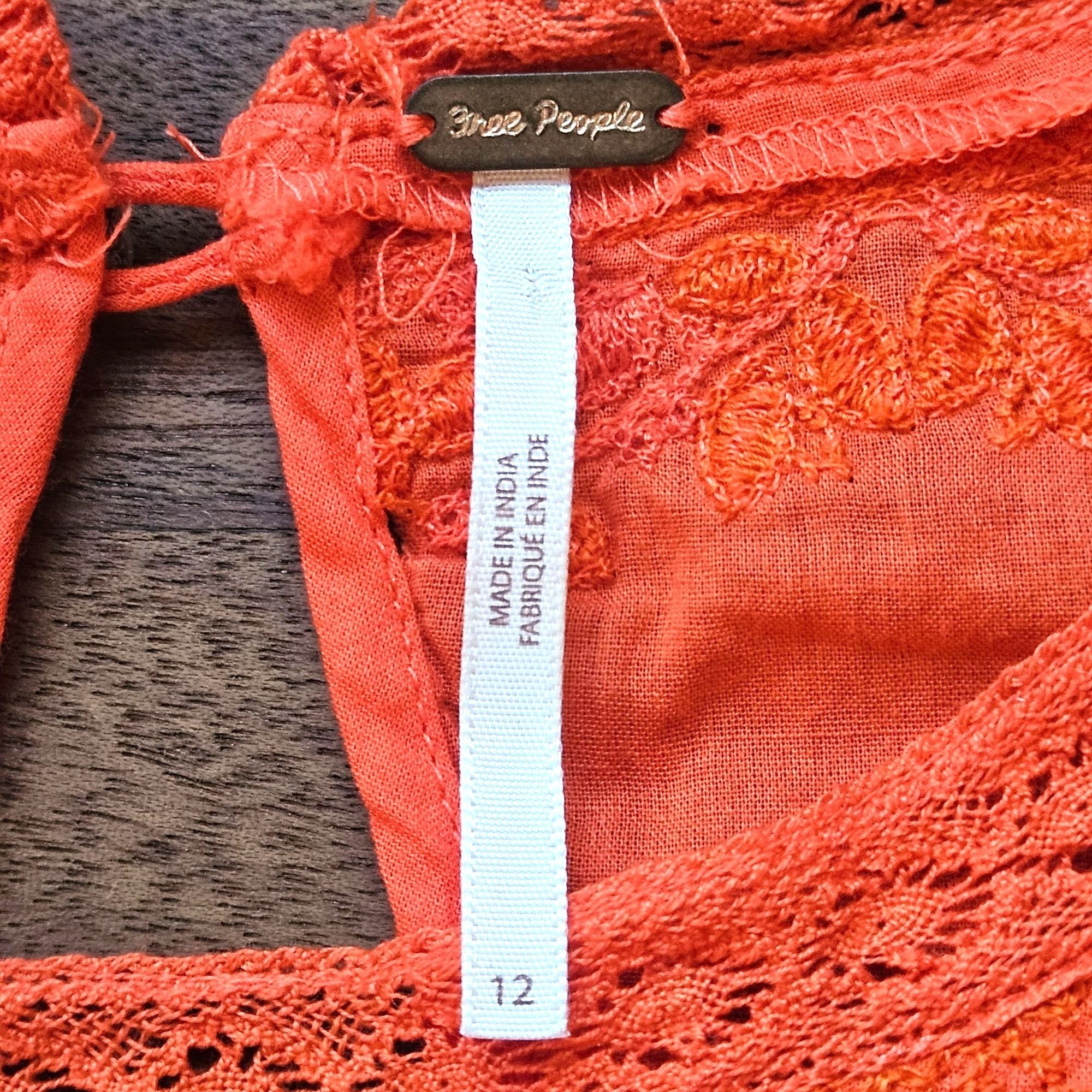 Free People Free People Women Orange Dress 12 Whimsygoth, Boho Fall, Fol Size XL / US 12-14 / IT 48-50 - 4 Thumbnail