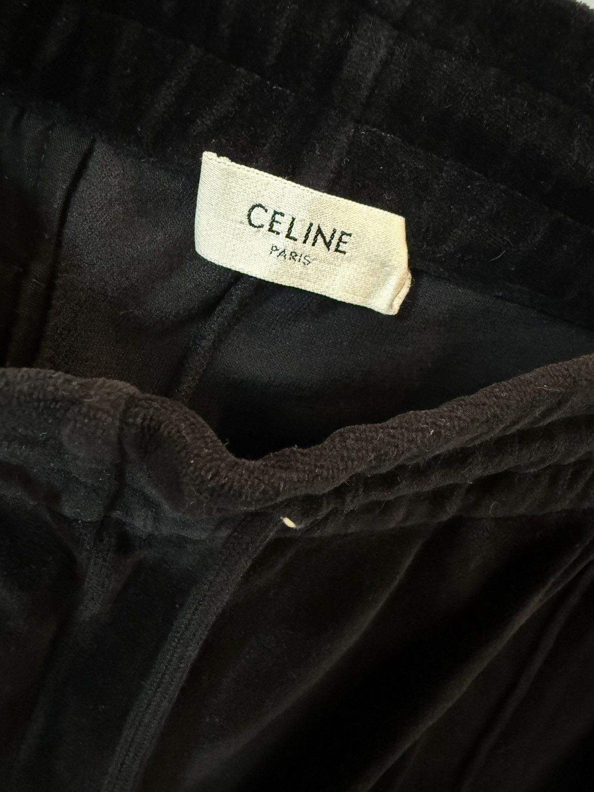 Celine Celine Velour Track Pants - Black - XL Size US 32 / EU 48 - 3 Thumbnail