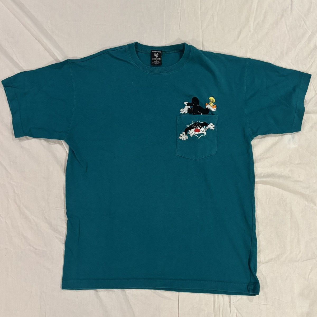 Warner Bros Vintage 1996 Looney Tunes Tee Blue Size M Size US M / EU 48-50 / 2 - 1 Thumbnail