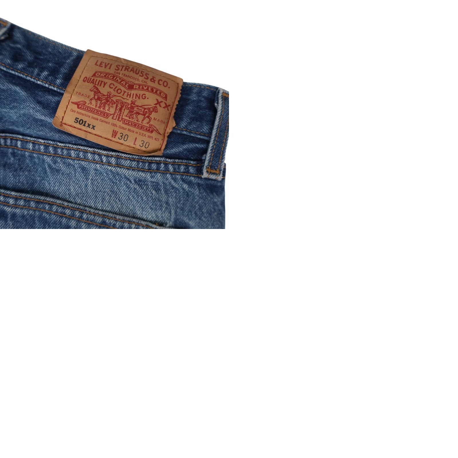 Denime VINTAGE Levis 501xx Lightly Distressed USA Made Denim Jeans Shirt/Jeans Mens 30 Blue 501xx Distressed 9/10 Denim Jeans Mens 30" Inseam 27" Straight Size US 30 / EU 46 - 10 Thumbnail