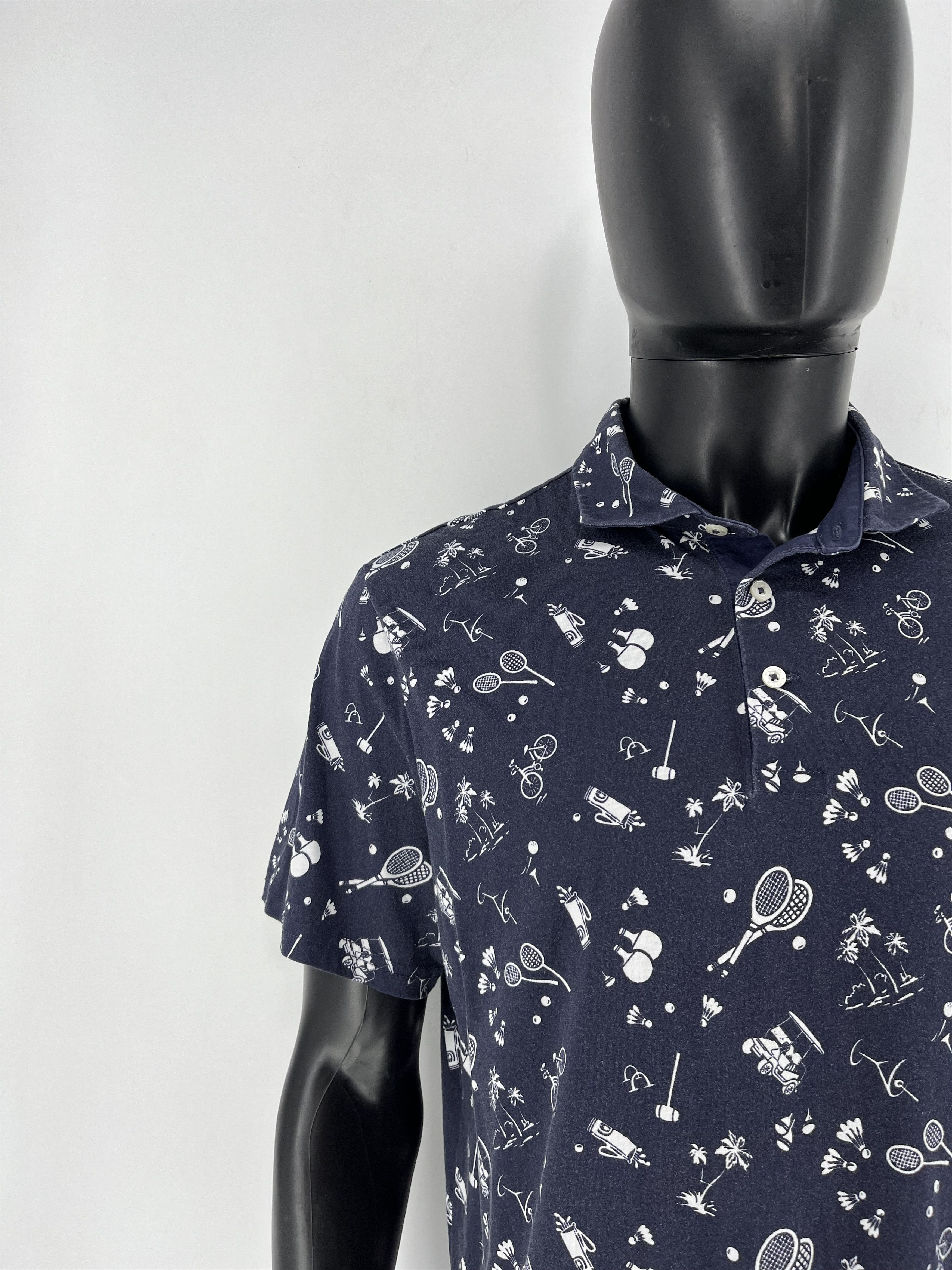Polo Ralph Lauren × Ralph Lauren × Vintage Polo Golf Ralph Lauren Printed Pima Jersey Polo Weekend Size US L / EU 52-54 / 3 - 7 Thumbnail