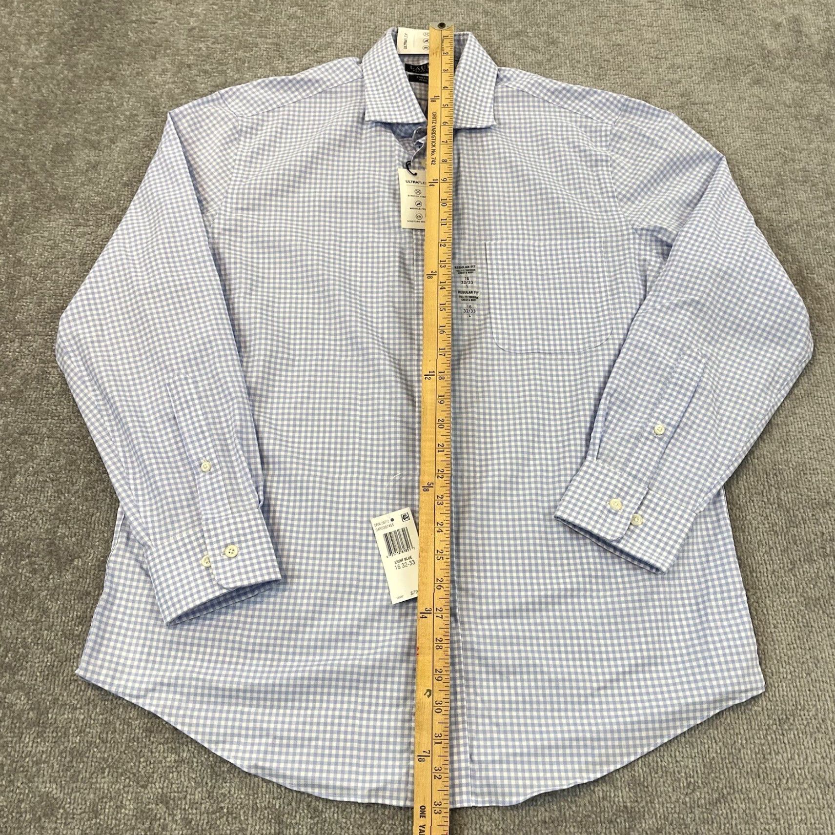 Ralph Lauren LAUREN RALPH LAUREN Dress Shirt Mens 16 Regular White Blue Plaid Button Up Black Label Size US L / EU 52-54 / 3 - 5 Thumbnail