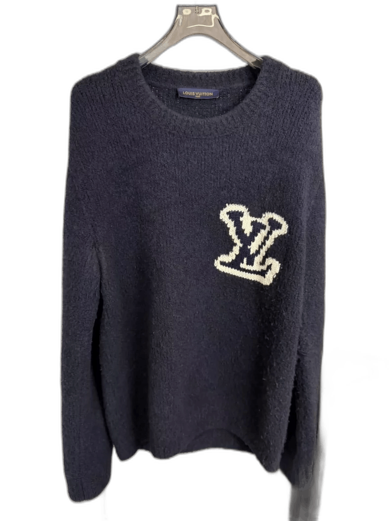 Louis Vuitton Louis Vuitton Navy Blue Teddy Sweater-yf Size US XXL / EU 58 / 5 - 1 Thumbnail