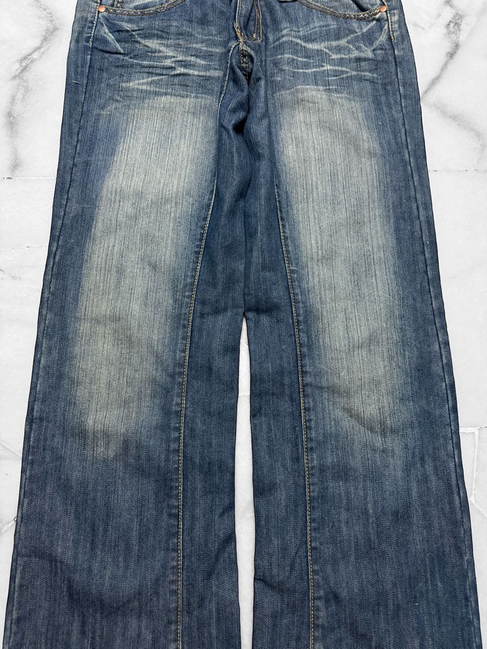 Tornado Mart Vintage 2000s Japanese Baggy Flare Whisker Jean . Size US 31 - 5 Thumbnail
